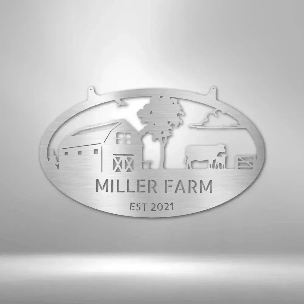 Personalized Farmstead Metal Art Sign