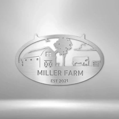 Personalized Farmstead Metal Art Sign