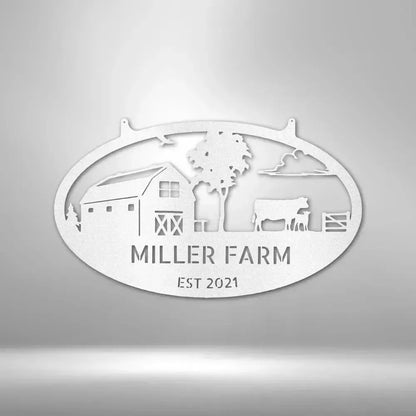 Personalized Farmstead Metal Art Sign