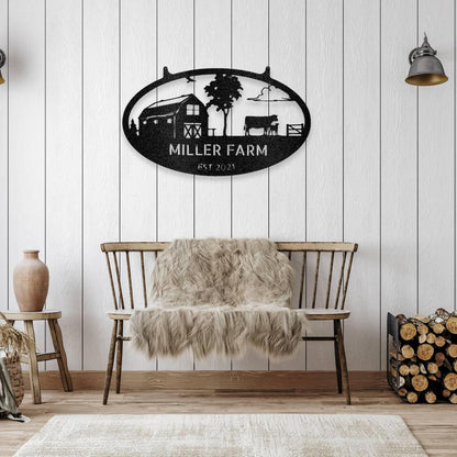 Personalized Farmstead Metal Art Sign