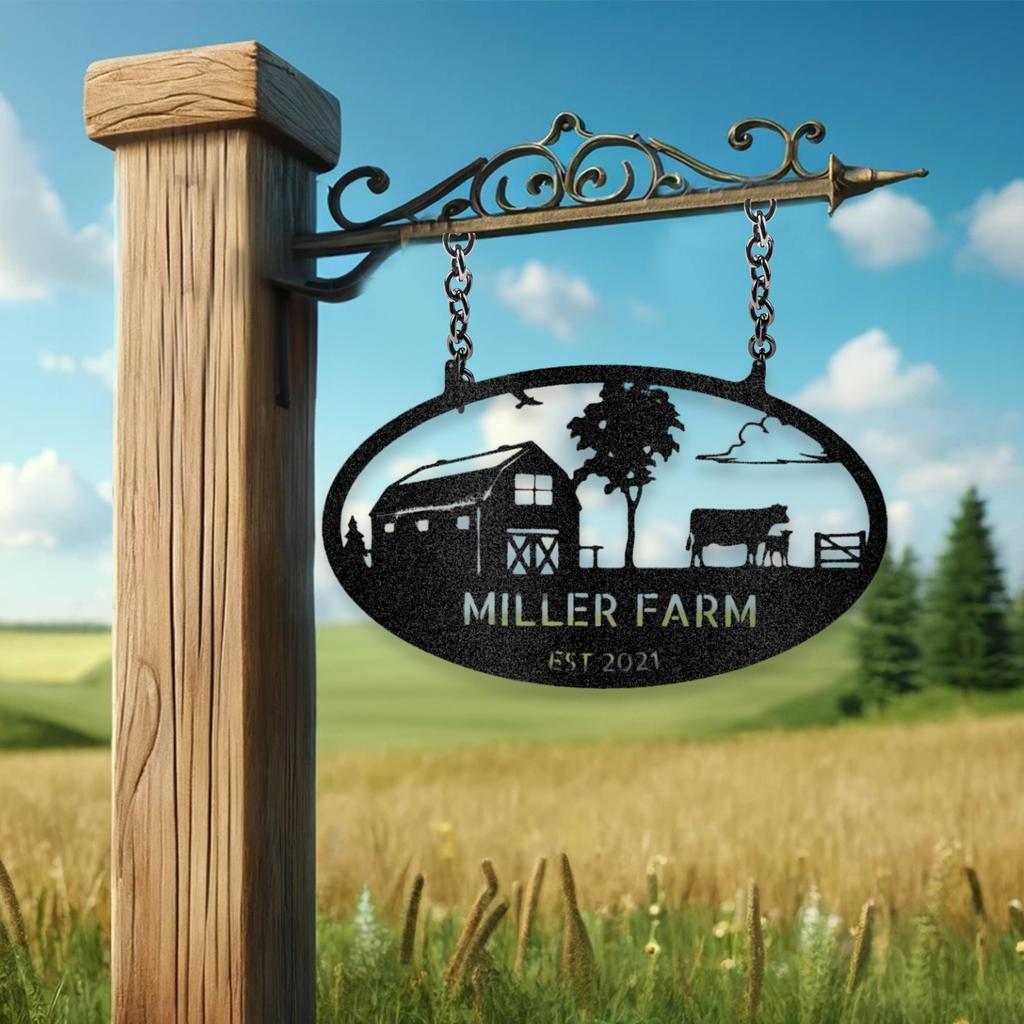 Personalized Farmstead Metal Art Sign