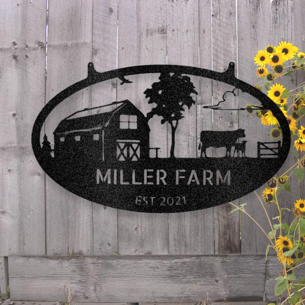 Personalized Farmstead Metal Art Sign