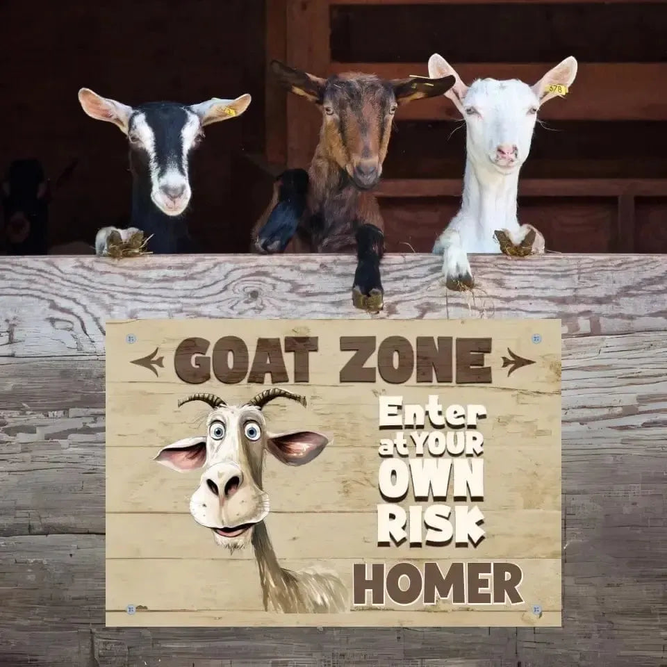 Personalized Goat Zone Stall Sign