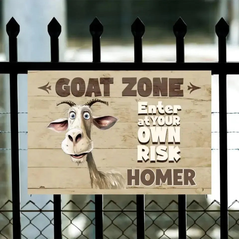 Personalized Goat Zone Stall Sign