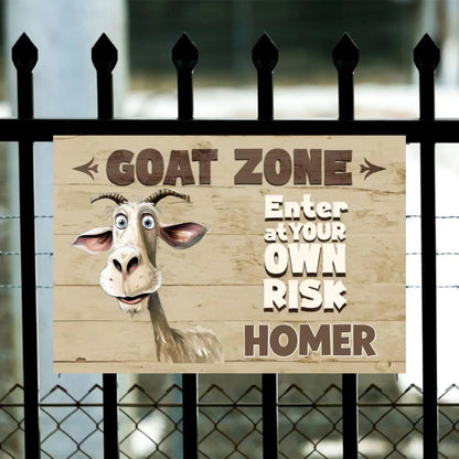 Personalized Goat Zone Stall Sign