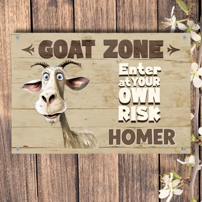 Personalized Goat Zone Stall Sign