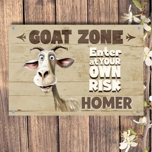 Personalized Goat Zone Stall Sign