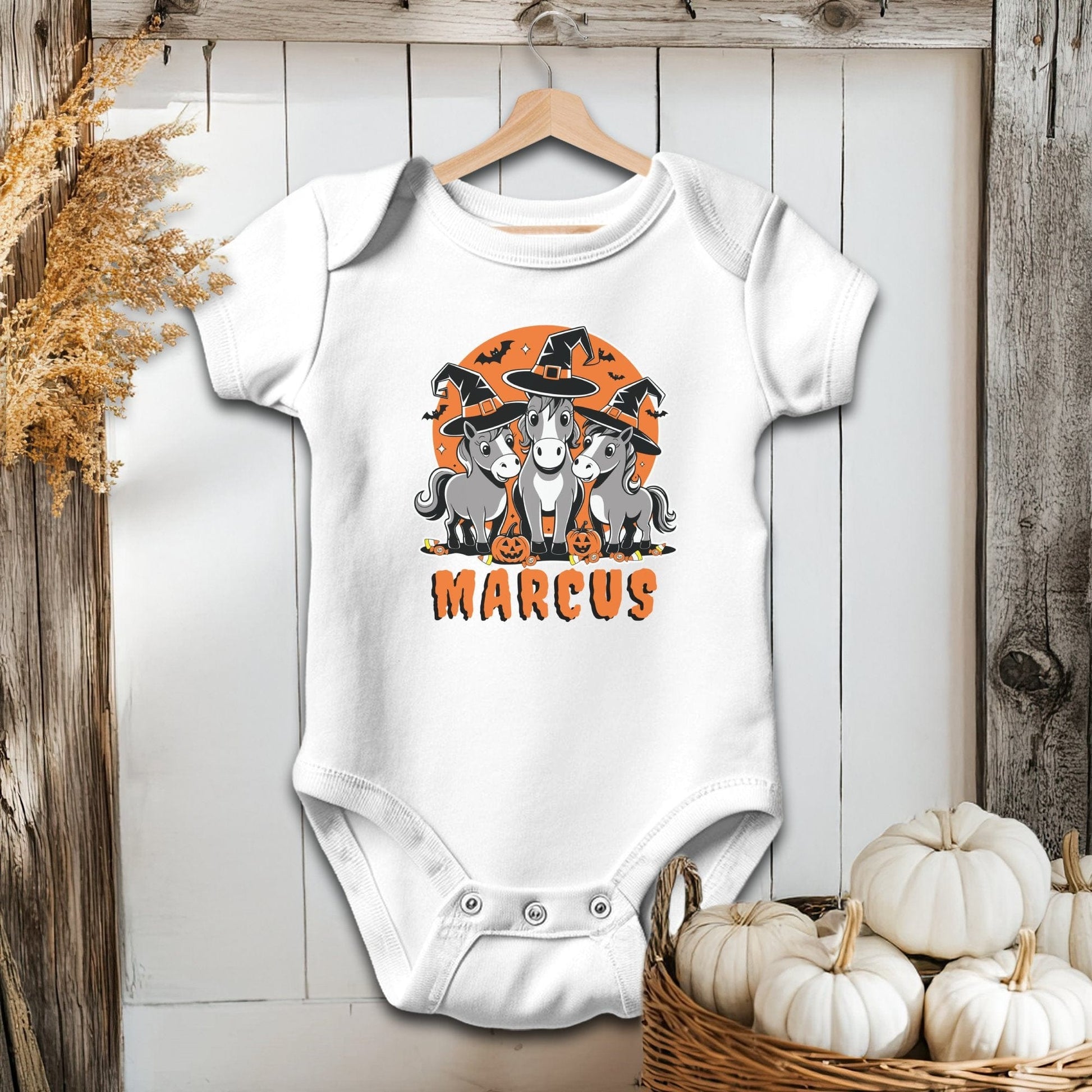 Personalized Halloween Horse - Baby Shirt