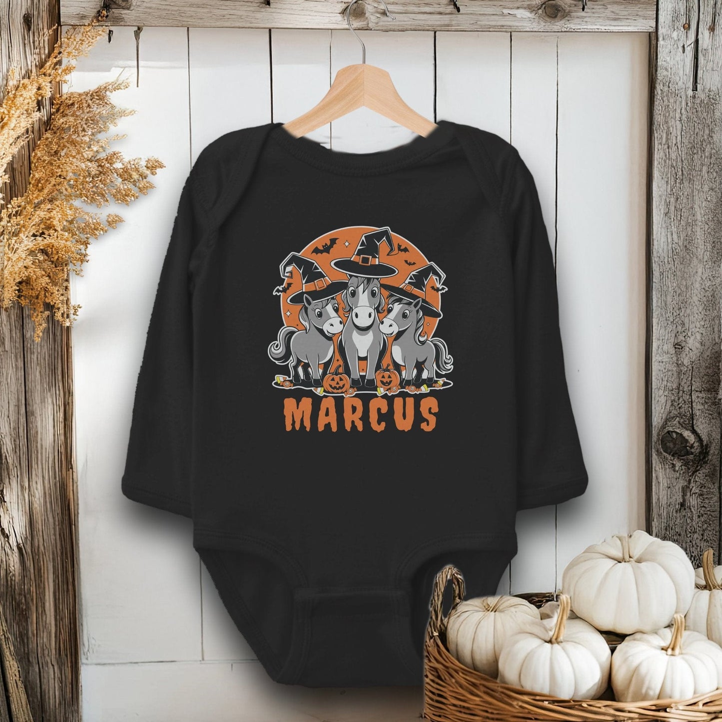 Personalized Halloween Horse - Baby Shirt