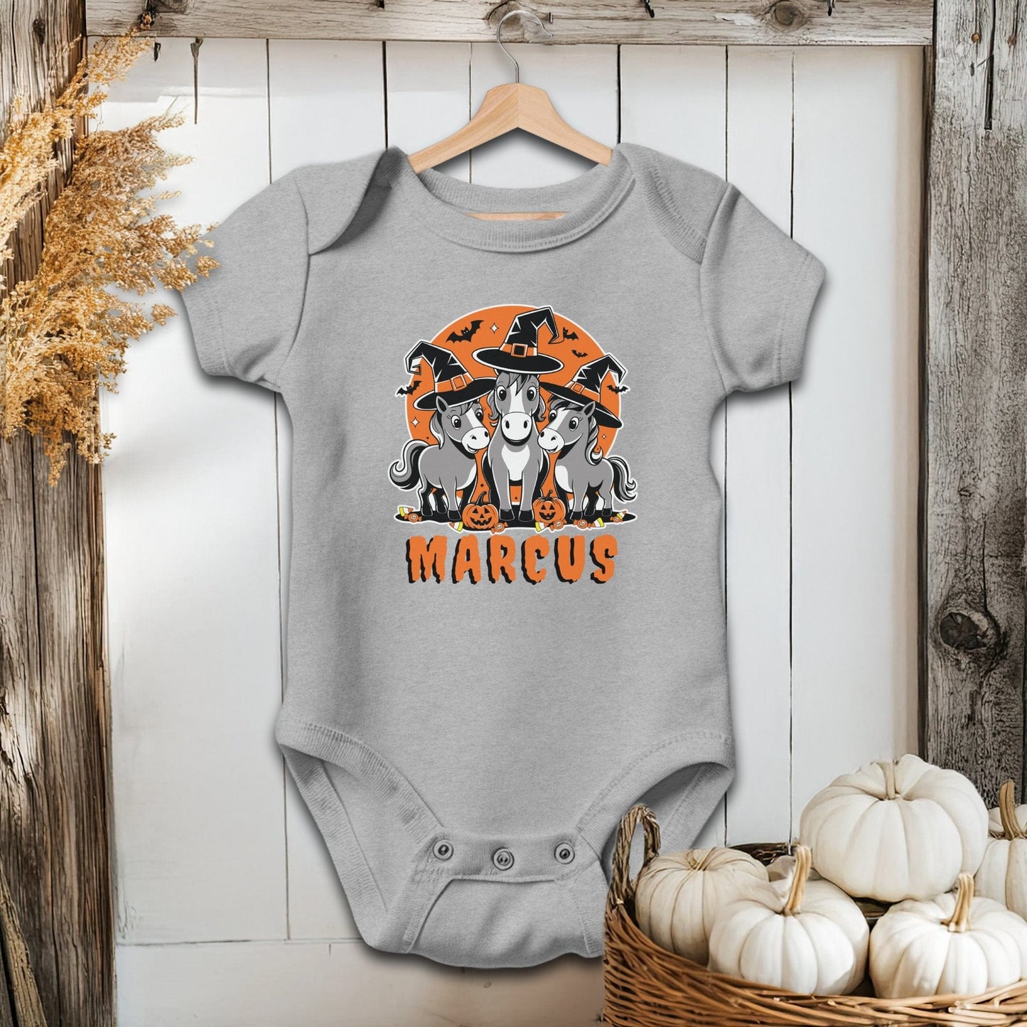 Personalized Halloween Horse - Baby Shirt