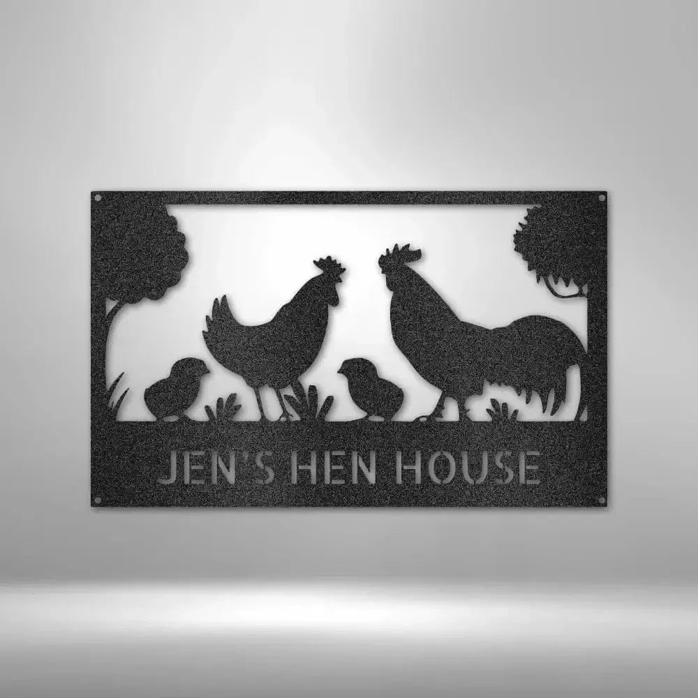Personalized Hen House Metal Art Sign