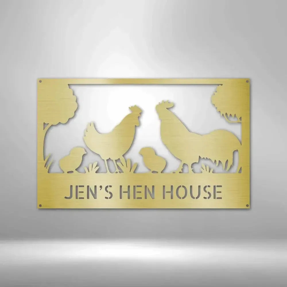 Personalized Hen House Metal Art Sign