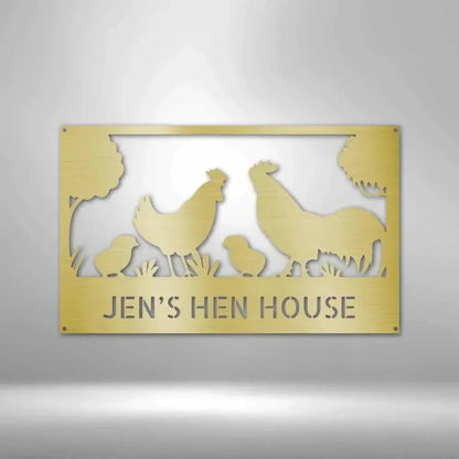 Personalized Hen House Metal Art Sign
