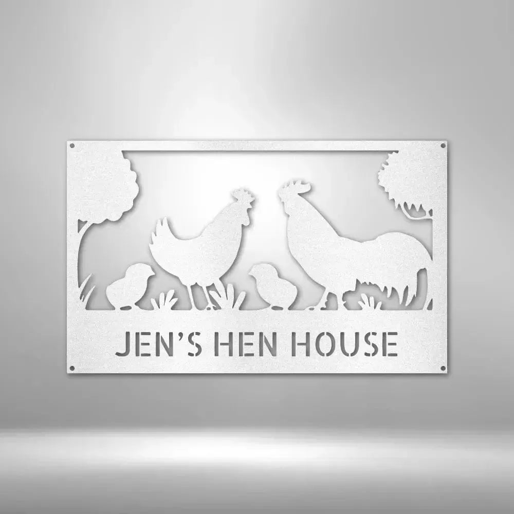 Personalized Hen House Metal Art Sign