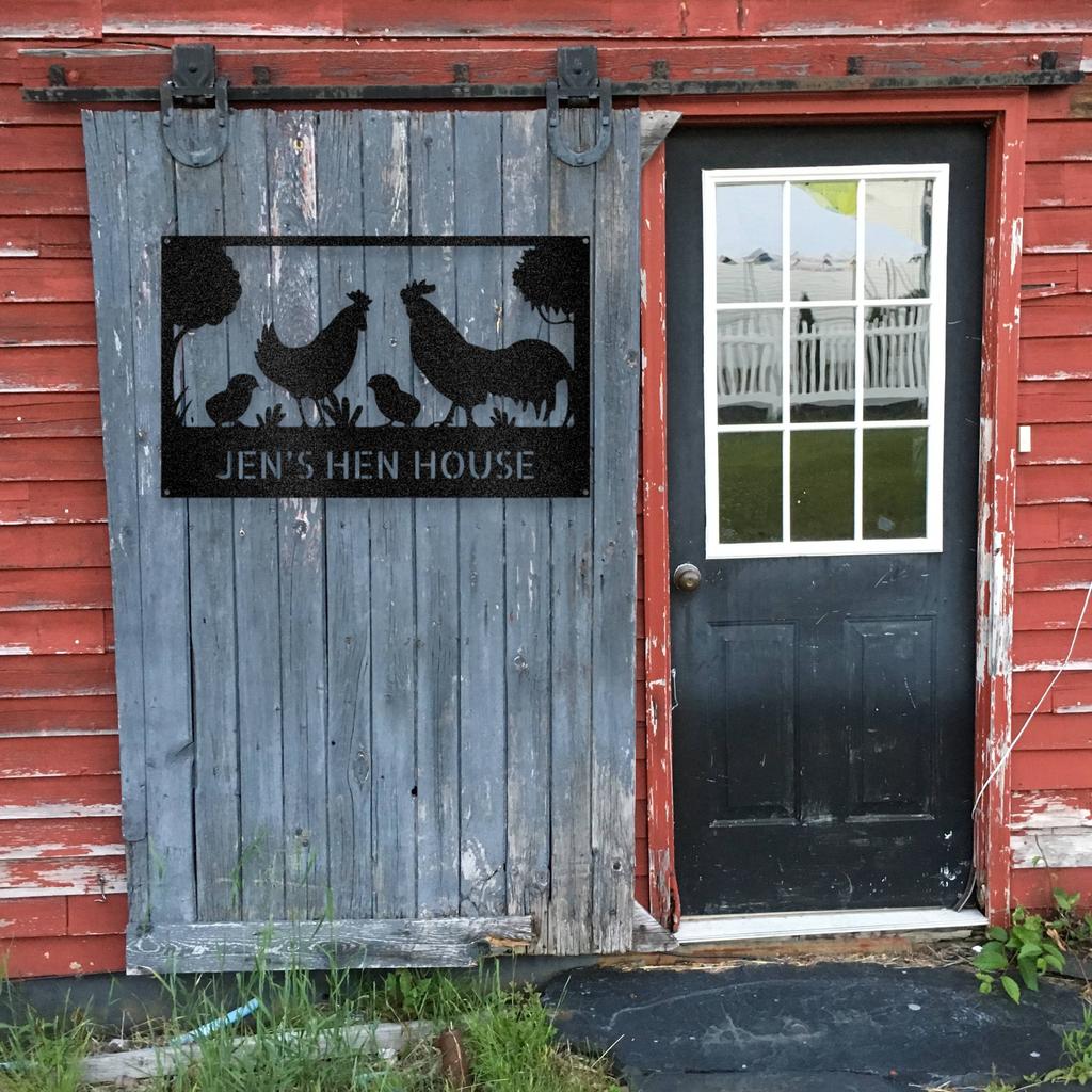 Personalized Hen House Metal Art Sign