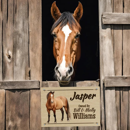 Personalized Horse with Owner - Stall Sign