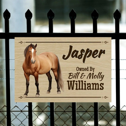 Personalized Horse with Owner - Stall Sign