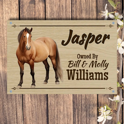 Personalized Horse with Owner - Stall Sign
