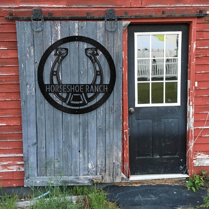 Personalized Horseshoe Metal Art Sign