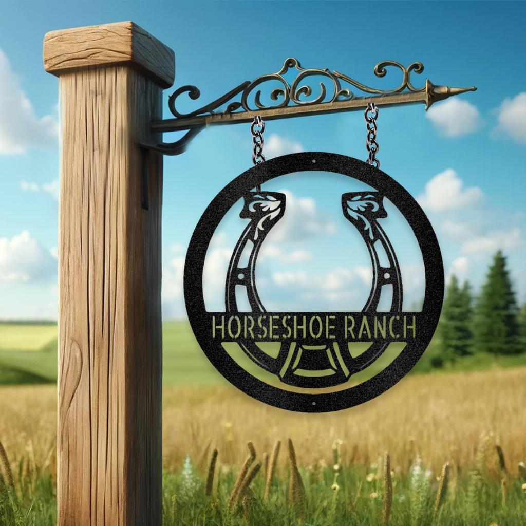 Personalized Horseshoe Metal Art Sign