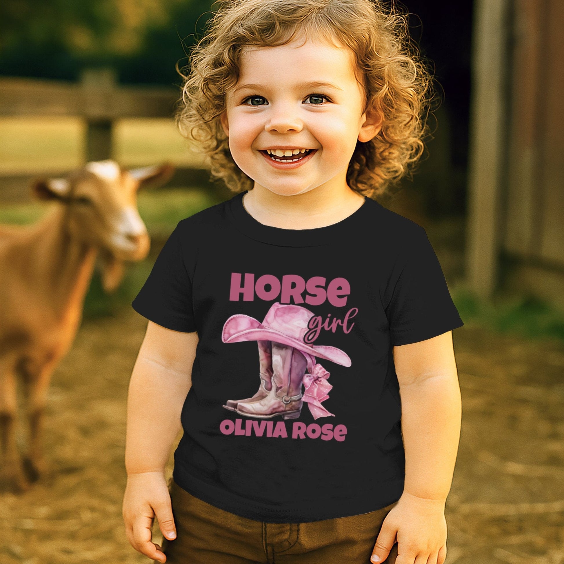 Personalized Little Horse Girl T-shirt (Toddler)
