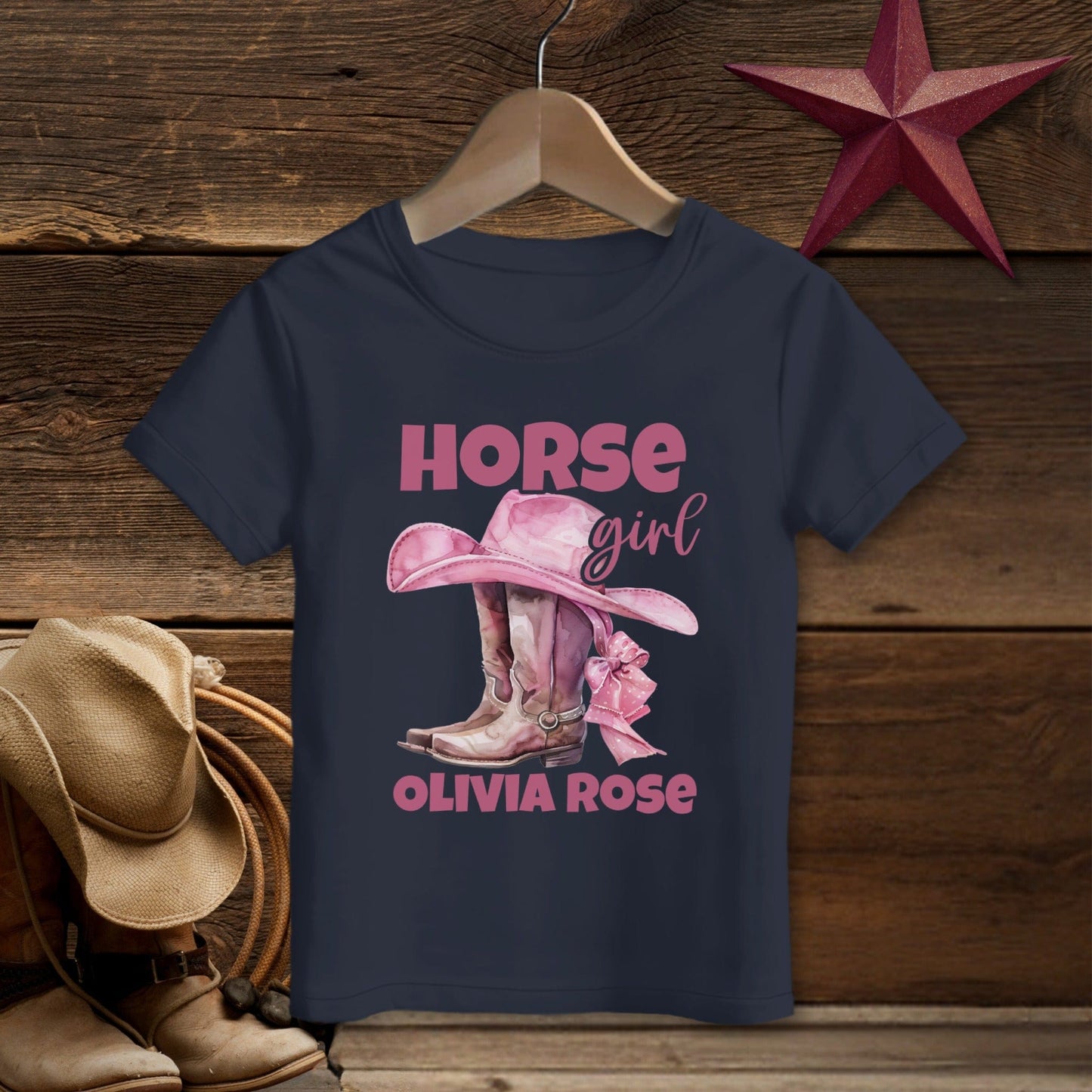 Personalized Little Horse Girl T-shirt (Toddler)
