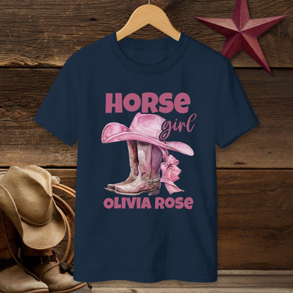 Personalized Little Horse Girl T-shirt (Youth)