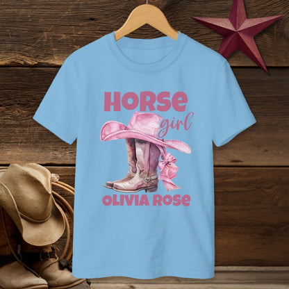 Personalized Little Horse Girl T-shirt (Youth)