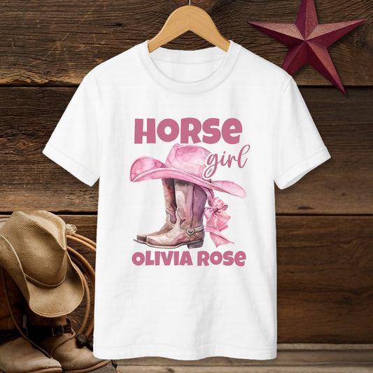 Personalized Little Horse Girl T-shirt (Youth)