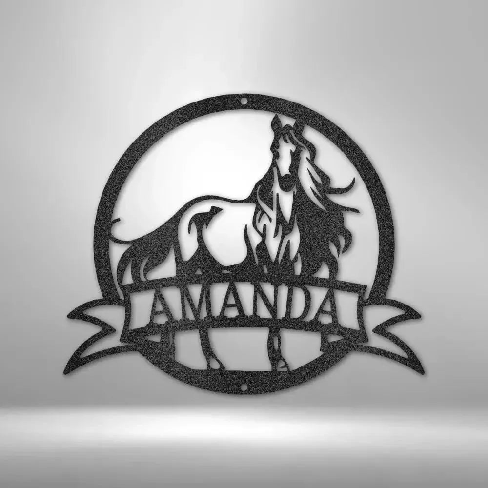 Personalized Majestic Horse Metal Art Sign