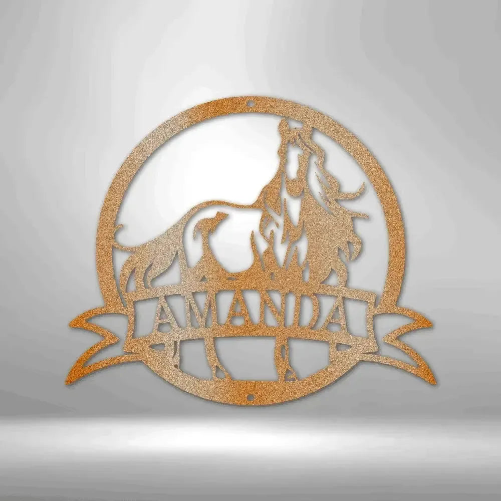 Personalized Majestic Horse Metal Art Sign
