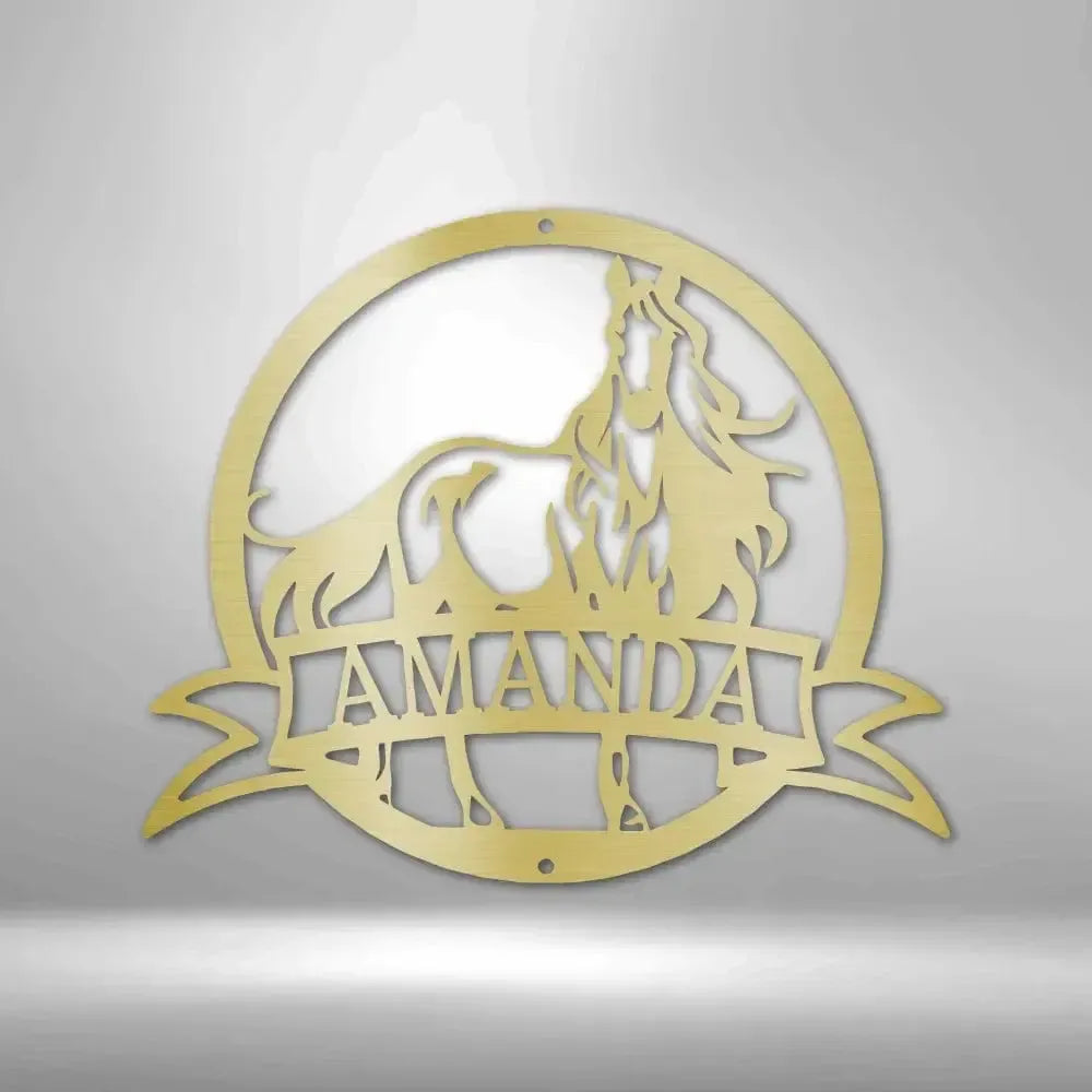 Personalized Majestic Horse Metal Art Sign