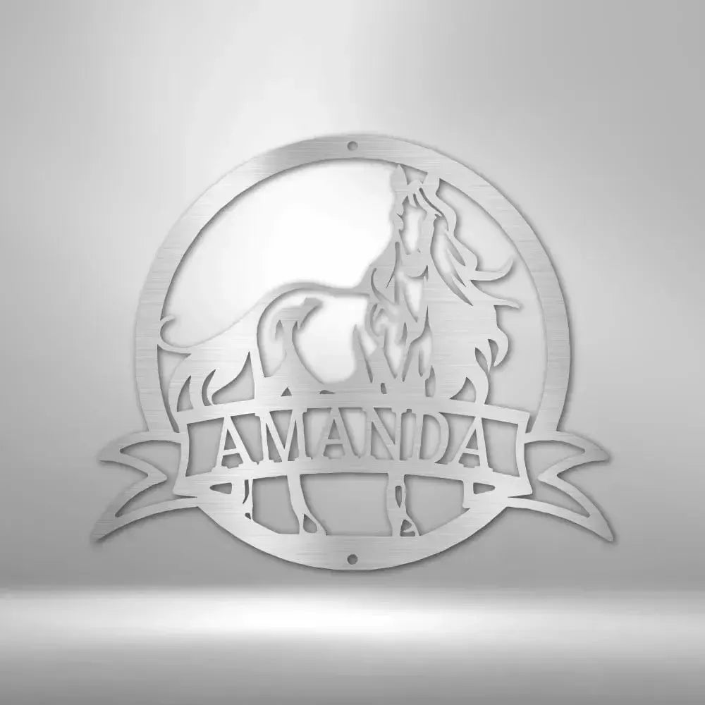 Personalized Majestic Horse Metal Art Sign