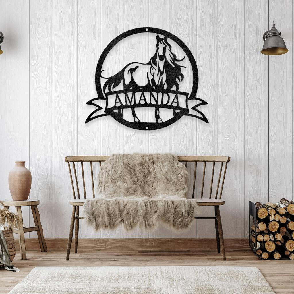 Personalized Majestic Horse Metal Art Sign