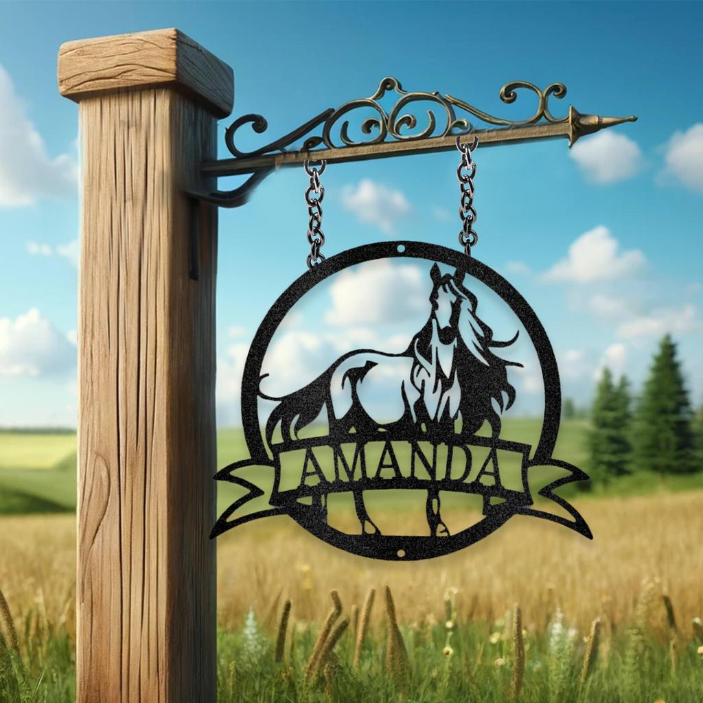 Personalized Majestic Horse Metal Art Sign