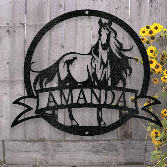 Personalized Majestic Horse Metal Art Sign
