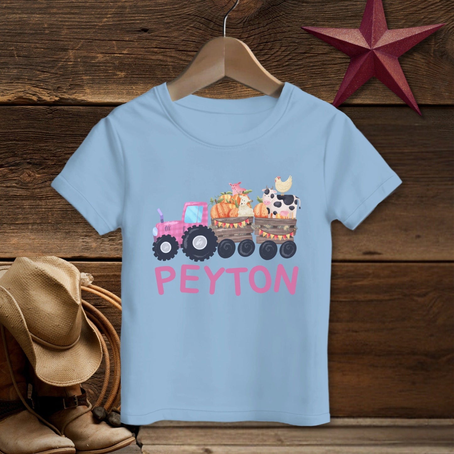 Personalized Pink Tractor T-shirt (Toddler)