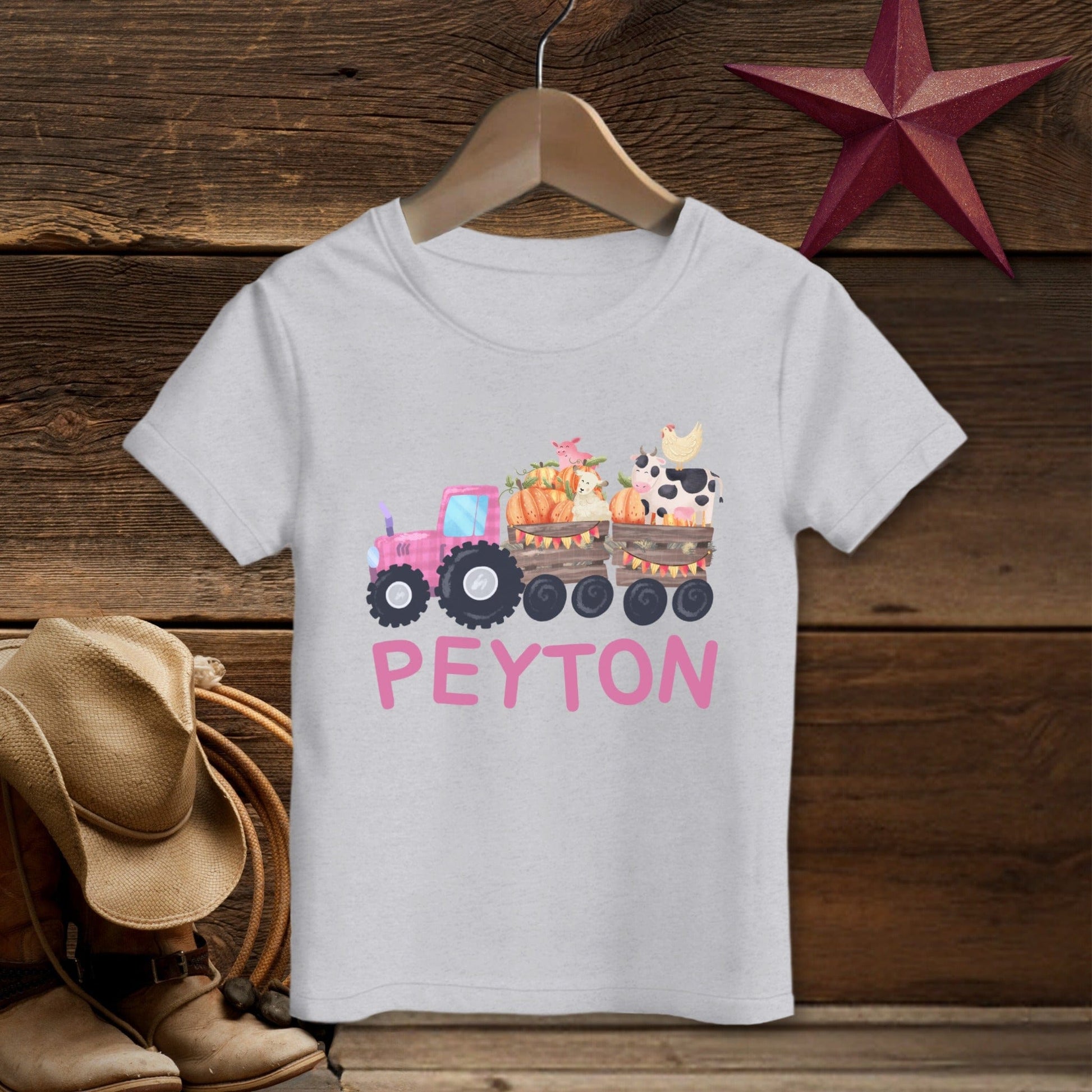 Personalized Pink Tractor T-shirt (Toddler)