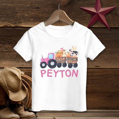 Personalized Pink Tractor T-shirt (Toddler)