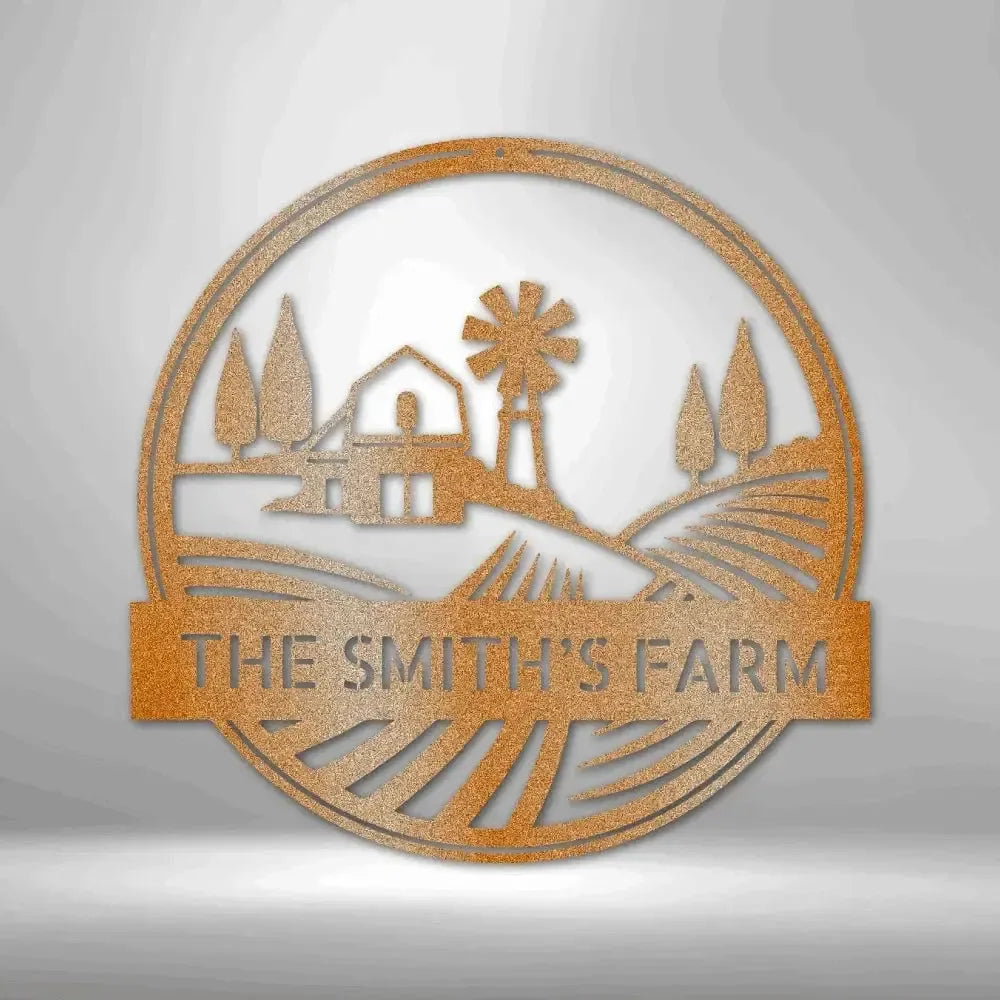 Personalized Rolling Fields Metal Art Sign