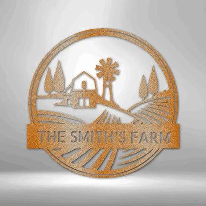 Personalized Rolling Fields Metal Art Sign