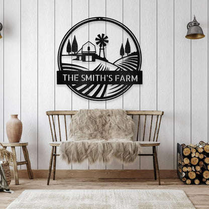 Personalized Rolling Fields Metal Art Sign