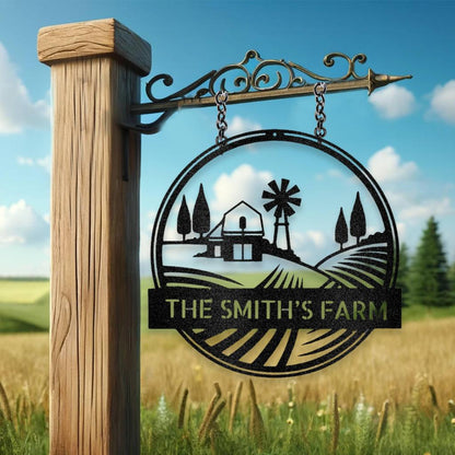 Personalized Rolling Fields Metal Art Sign