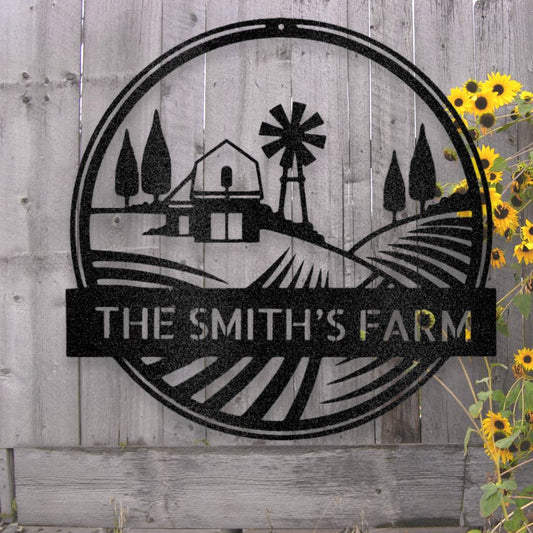 Personalized Rolling Fields Metal Art Sign