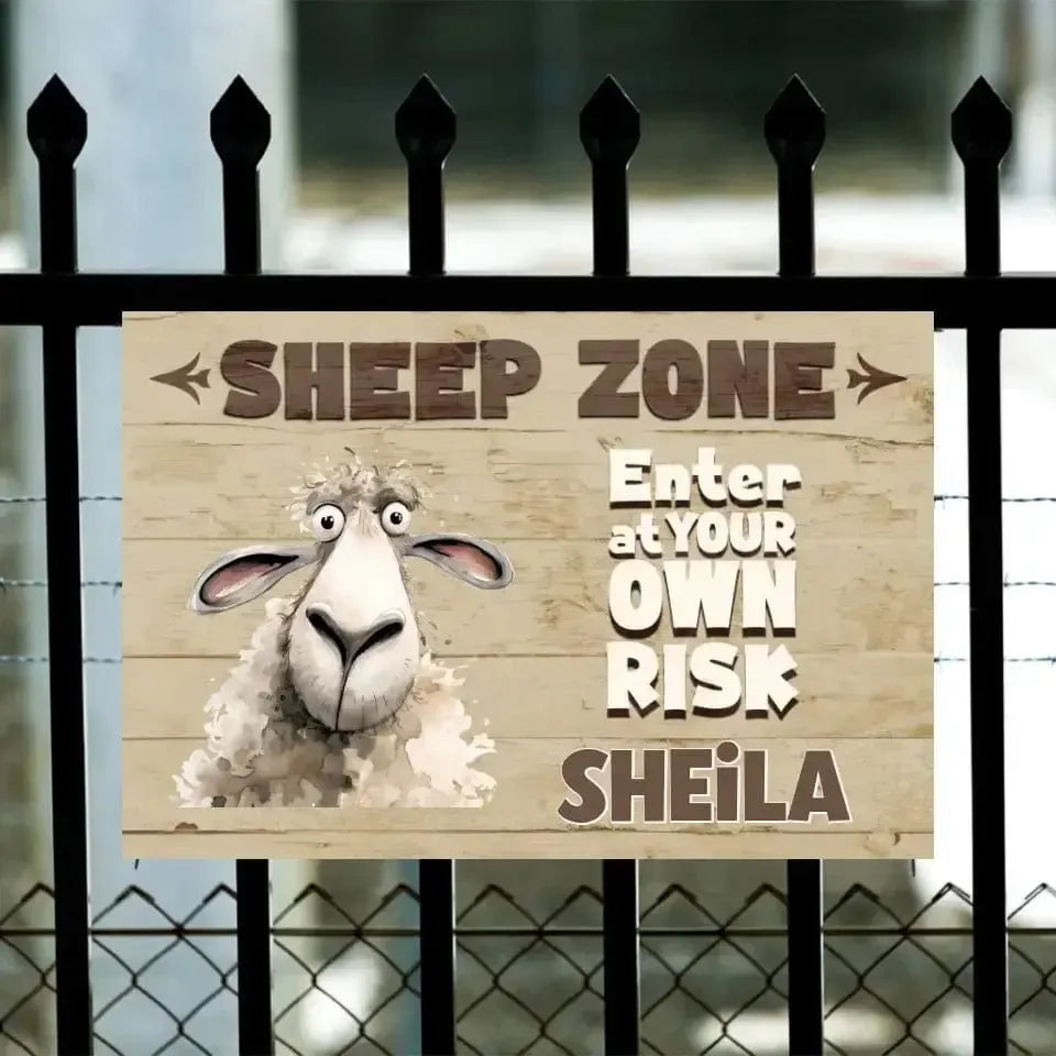 Personalized Sheep Zone Stall Sign copy