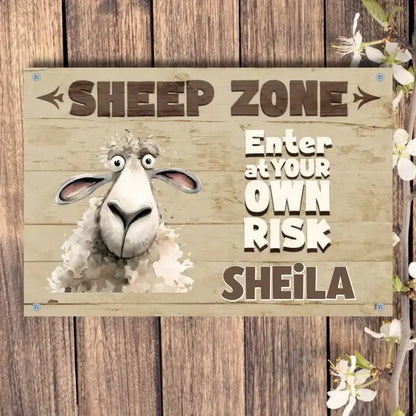 Personalized Sheep Zone Stall Sign copy