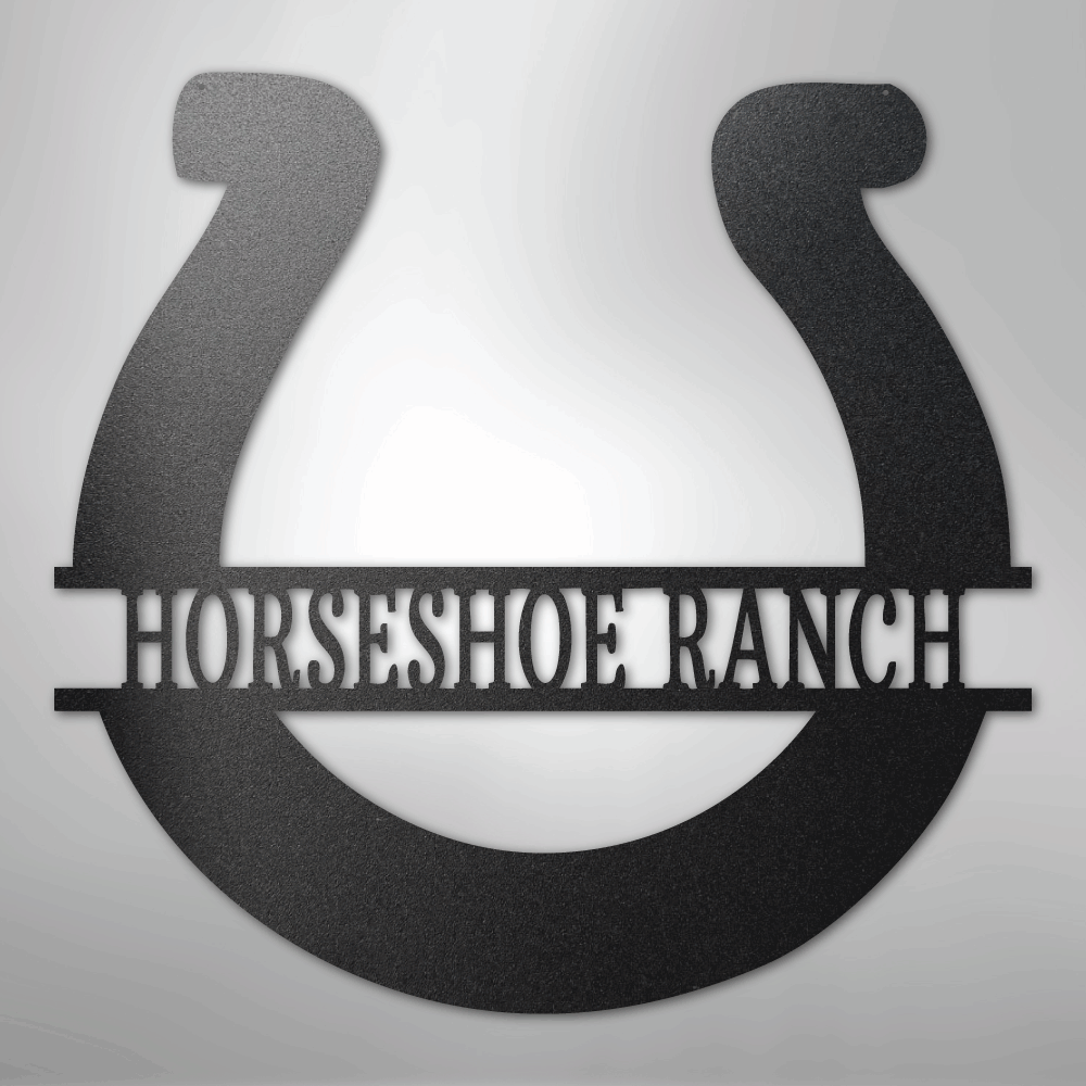 Personalized Simple Horseshoe Metal Art Sign
