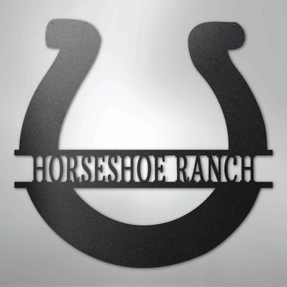 Personalized Simple Horseshoe Metal Art Sign