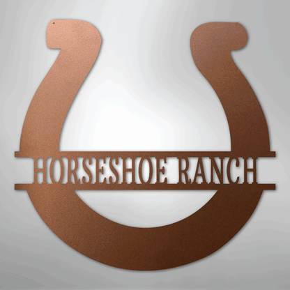 Personalized Simple Horseshoe Metal Art Sign