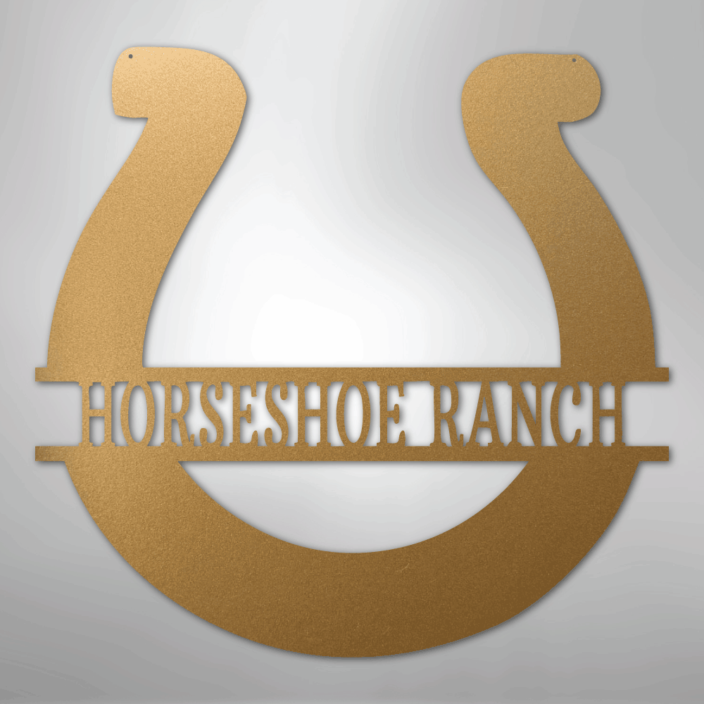 Personalized Simple Horseshoe Metal Art Sign